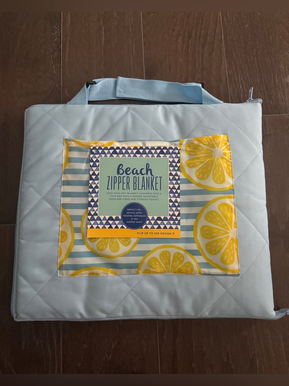 🍋 🍋 🏝️ 🏖️ NWT Beach Zipper Blanket with Yellow Lemon Pocket